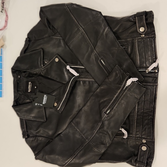 NWT BARNEY'S | Washed Leather Moto Jacket L/XL - Picture 16 of 16